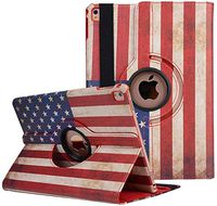 Businda for New iPad 7th Generation Tablet Leather Case, 10.2-inch,2019 Releases 360 Degree Rotating Multi-Angle Viewing Folio Smart Stand, American Flag Cover