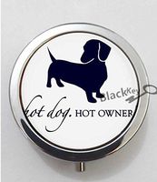 BlackKey Animal Dog Dachshund Puppy Wiener Dog 3-Compartment Decorative Pocket Gift Box Case Organizer for Pill, Color 1 -256