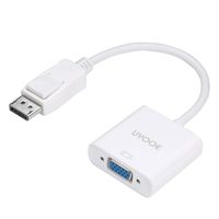 Displayport to VGA Adapter, UYOOE Display Port DP to VGA Converter White Comaptible for Lenovo, Dell, HP, ASUS (Male to Female)
