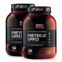 GNC AMP Wheybolic Ripped Whey Protein Powder - Strawberries and Cream, Twin Pack, 22 Servings Each, 40 Grams of Protein