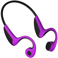 Lonfine Bone Conduction Headphones Bluetooth Wireless Sports Men's Running Women's Fitness Sweat-Proof Ear Hanging Type Noise-reducing for iPhone Android Devices (Bone Conduction/Purple)