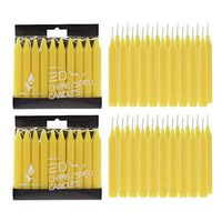 Mega Candles 40 pcs Unscented Yellow Mini Taper Candle, 4 Inch Tall x 1/2 Inch Diameter, Great for Casting Chimes, Rituals, Spells, Vigil, Witchcraft, Wiccan Supplies, Wax Play & More