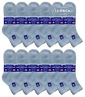 Yacht & Smith King Size Loose Fit Non-Binding Soft Cotton Diabetic Crew & Ankle Socks, Bulk Value Pack (12 Pack Gray Ankle, King (13-16))
