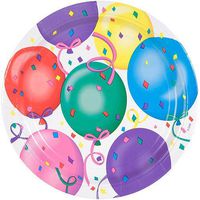 Hanna K. Signature 8.75" Healys Balloons Round Paper Plates (Pack of 8 Count)