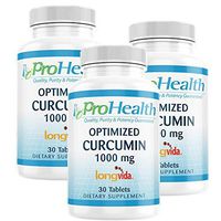ProHealth Optimized Curcumin Longvida 3-Pack (1000 mg, 30 Tablets) (3-Bottles) 285x More Bioavailable | Joint Health | Cognition | Anti-Inflammatory | Antioxidant Supplement