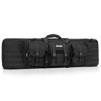 Savior Equipment American Classic Tactical Double Long Rifle Pistol Gun Bag Firearm Transportation Case w/Backpack - 55 Inch Obsidian Black