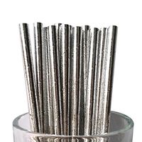 Free DHL 500 pcs Plain Silver Foil Paper Straws Bulk, Disposable Solid Color Metallic Silver Paper Drinking Straws for Holiday Party, Wedding, Baby Shower, Birthday, Christmas Pure Mason Jar Straws
