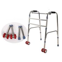 EGCLJ Front Wheeled Walker Four-Legged Walking Aids Frame Walking Frame Adjustable Height Folding Anti-Skid Walker Armrest Stand Walker (Size : 100x55x15cm)