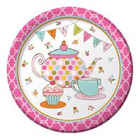 Creative Converting 8 Count Paper Dinner Plates, Tea Time