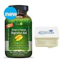 Irwin Naturals Ginger & Papaya Digestive-Aid Blend of Herbs, Botanicals and Enzymes for Digestion Support - 60 Liquid Softgels (9723) Bundle with a Lumintrail Pill Case
