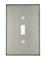 Leviton 84101 1-Gang Toggle Device Switch Wallplate, Oversized, Device Mount, Stainless Steel