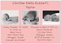 Take Three on Pink Baptism Invitations Christening Invitations - Set of 20