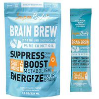 Premium C8 MCT Oil Travel Size Brain Brew (15 Svgs) 100% Caprylic Acid. Single Serve No Spill Packets. Perfect Way to have a focused and clear mind! Fat burning energy without the crash. Best MCT Oil