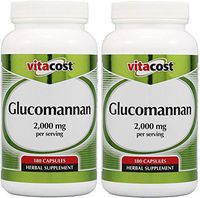 Vitacost Glucomannan - Konjac Root -- 2000mg serving - 180 Capsules (Two Bottles each of 180 Capsules)