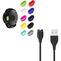 LDFAS Charger Cable (1 PACK)and Silicone Dust Plug Charger Port Protector (10 PACK) Compatible for Garmin Fenix 5S/5/5X Plus/6S 6 6X Pro/Vivoactive 3/Vivosport/Forerunner 935/45/45S/245/945 Smartwatch