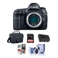 Canon EOS 5D Mark IV Digital SLR Camera Body USA Warranty - Bundle with 64GB U3 SDXC Card, Camera Bag, Spare Battery, Cleaning Kit, Software Package