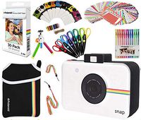 Polaroid Bundle + Zink Paper (30 Sheets) + Snap Themed Scrapbook + Pouch + 6 Edged Scissors + 100 Sticker Border Frames + Color Gel Pens + Hanging Frames + Accessories