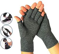 Andyshi Arthritis Compression Health Gloves Breathable Moisture Wicking Fabric Half Finger Glove Physical Therapy Rehabilitation Gloves