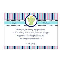30 Personalized Thank You Cards Blue Pink Aqua Prince Frog Design Baby Shower or Birthday Party Event + 30 White Envelopes