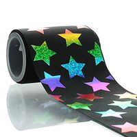 3" Black w/Ombre Rainbow Stars Grosgrain Ribbon 5yd