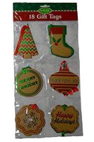 Large 3.5-4" Holiday Kraft Gift Tags with Foil Embellishments (18 Ct)