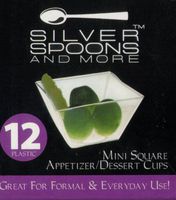 Set of 12 Mini Square Dessert Cups Clear Plastic Dishes