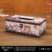 T-ZJHC European Creative Retro Tissue Box Home Room Bedroom Napkin Tray Living Room Coffee Table Storage, Dark Blue