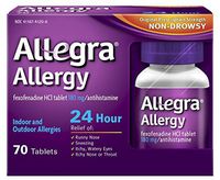 Allegra Adult 24 Hour Allergy Tablets, 180Mg, Save Big, 140-Count Package