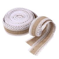 Meidexian888 Vintage Linen Ribbon, 1 Rolls of Natural Jute Linen Ribbon DIY Wedding Strap Party (B)