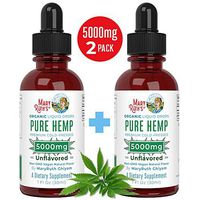 (2 Pack) Organic Pure Hemp Oil 5000mg by MaryRuth’s for Pain & Stress Relief - Powerful for Ingestible & Topical Use - Non-GMO - Vegan - Plant Based - Unflavored - 1 oz