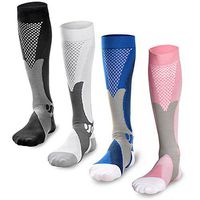 4 Pairs Compression Socks For Women and Men, 20-30mmHg, BEST Stockings for Running, Athletic, Edema, Diabetic, Varicose Veins, Travel, Pregnancy & Maternity
