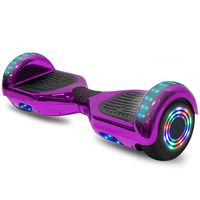 cho 6.5" inch Hoverboard Electric Smart Self Balancing Scooter with Built-in Wireless Speaker LED Wheels and Side Lights Safety Certified (Chrome Purple)