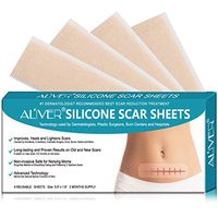 Professional Scar Away Silicone Scar Sheets, Soften and Flattens Scars Resulting from Surgery, Injury, Burns, Acne, C-section and more, Soft Silicone Scar Sheets,"5.9×1.6" 4 Sheets