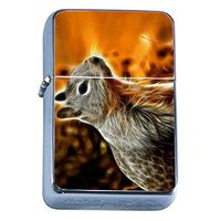 Squirrel Flip Top Oil Lighter S2 Smoking Cigarette Smoker Includes Silver Case