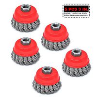 Toolman Threaded Know Wire Cup Brush Universal Fit 3" For Heavy Duty Works with DeWalt Makita Ryobi SKILL Bosch 5XTH004