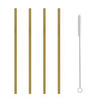 Xindda 4 Pcs Stainless Steel Metal Drinking Straw Reusable Straws + 1 Cleaner Brush Kit-Friendly Reusable Wide Diameter Straw for Yeti 20oz 30oz 40oz Tumblers