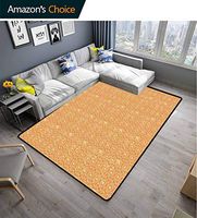 Bigdatastore Art Nouveau Large Size Area Rug Indoor, Spiral Circles Old Fashioned Pastel Geometric Grunge Round Forms, Fashionable High Class Living Dinning Room(2'x 6')