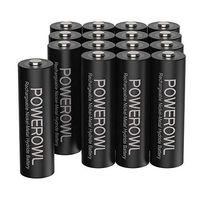 POWEROWL AA Rechargeable Batteries, 2800mAh High Capacity Batteries 1.2V NiMH Low Self Discharge, Pack of 16