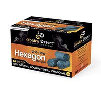 GOLDEN DESERT COCONUT CHARCOAL NATURAL SHISHA COALS HEXAGON 1 KILO