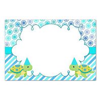 30 Blank Cards Invitations Thank You Cards Turtle Birthday Baby Shower + 30 White Envelopes