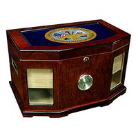 Large Premium Desktop Humidor - Glass Top -US Department of The Army, Seal