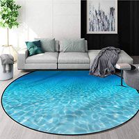 RUGSMAT Ocean Modern Machine Washable Round Bath Mat,Subaquatic Scenery Design Coffee Table Mat Non-Skid Living Room Carpet Round-47