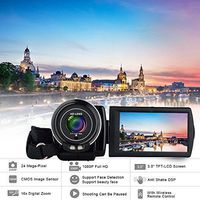 Camera Camcorder, ODGear Portable Digital Video Camcorder Full HD 24 Mega Pixels 3.0inch LCD Rotatable Touch Screen 16 Digital Zoom Camera Recorder Black 16GB SD Card Included