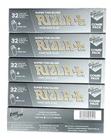 5 booklets - Rizla Silver Combi Pack King Size Slim Rolling Paper + Filter Tips