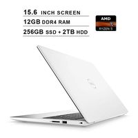 Dell Inspiron 15 5000?15.6 Inch FHD 1080P Laptop - AMD 4-Core Ryzen 5 2500U up to 3.6 GHz, AMD Radeon Vega 8, 12GB DDR4 RAM, 256GB SSD (Boot) + 2TB HDD, HDMI, Bluetooth, WiFi, Windows 10 Home,?White