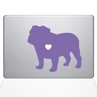 The Decal Guru I Love My Bulldog Decal Vinyl Sticker, 12" MacBook, Lavender (1485-MAC-12M-LAV)