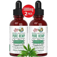 (2 Pack) Organic Pure Hemp Oil Extract 5000mg by Nutritional Consultant & Top Chef MaryRuth for Pain & Stress Relief - Powerful for Ingestible & Topical Use - Non-GMO - Peppermint - 1 oz