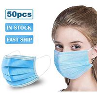 ABOGALE Disposable Face Cover 3-Ply Mouth Cover, Air Pollution Facial Tissue with Earloop