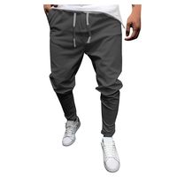 Men's Gym Fitness Workout Pants Bodybuilding Tapered Athletic Joggers Running Pants with Cargo Pockets Dark Gray