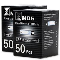 Bruno Pharma MD6 Blood Glucose Test Strips (100 Count) | Fast Absorption and Accurate Results in 5 Seconds with 5-Electrode Technology | Diabetic Blood Sugar Testing Strips for MD6 Diabetes Monitor